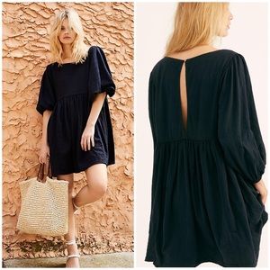 NEW Free People Get Obsessed Babydoll Tunic Dress Black Size Small